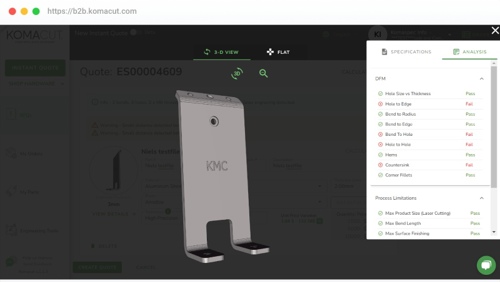 Real-time DFM Analysis at Komacut