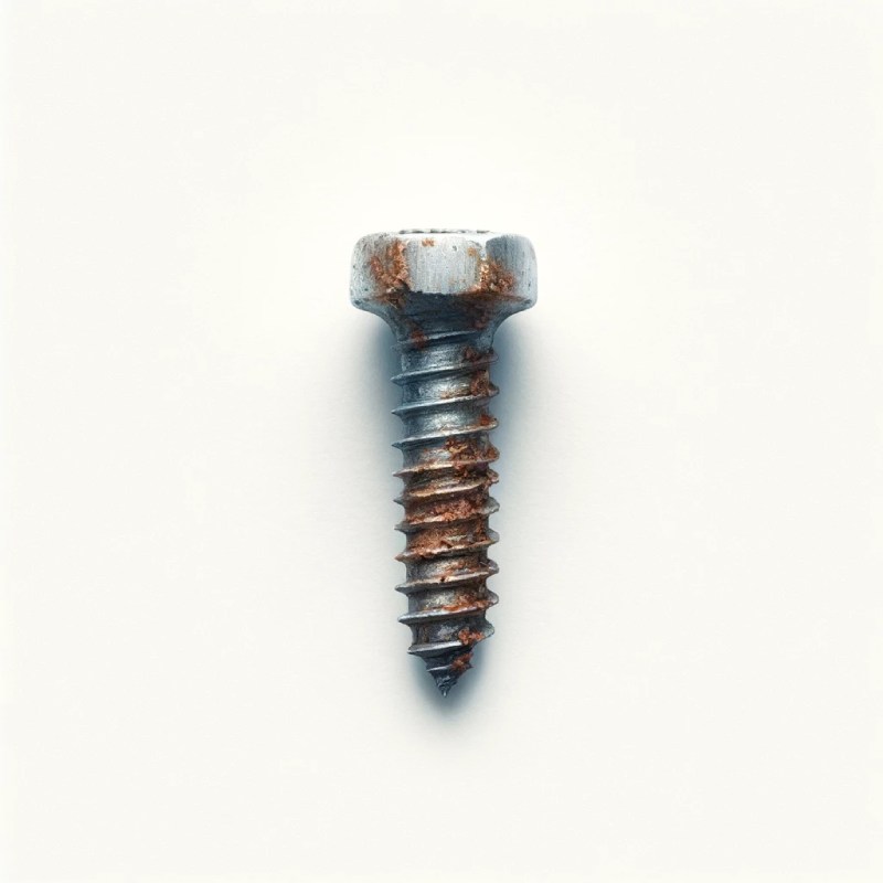 Metal screw with sever rust